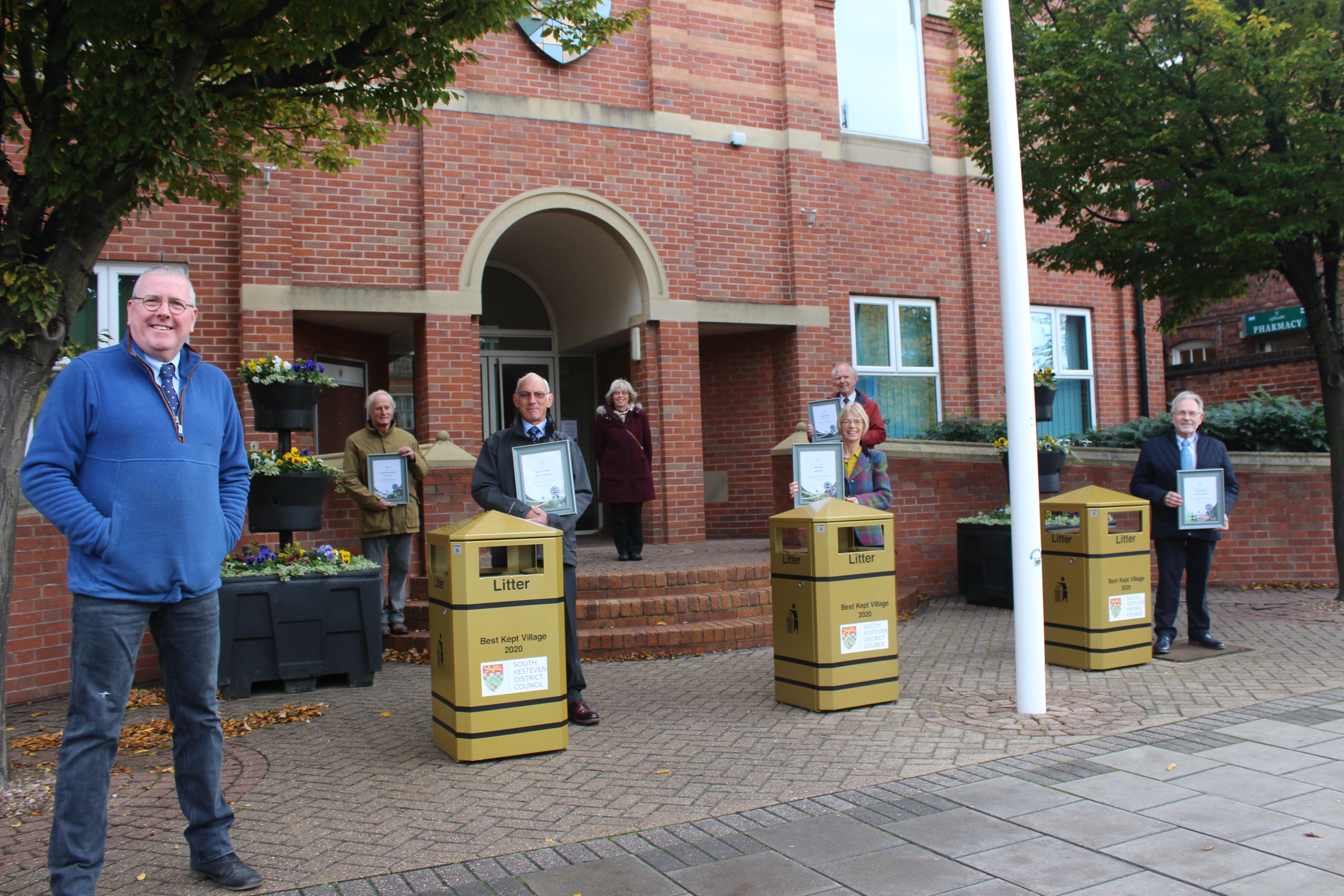 Winners receiving cheques